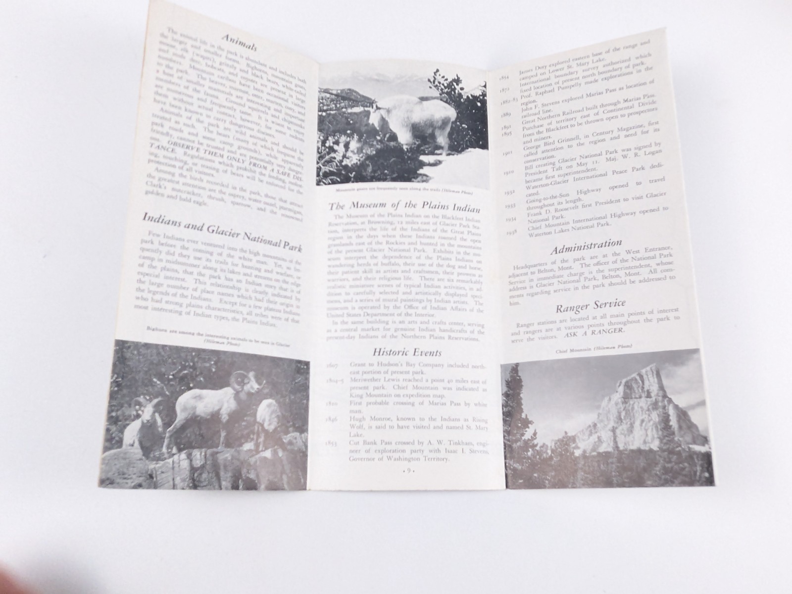 C1940-50s – Glacier National Park Pamphlet – B14