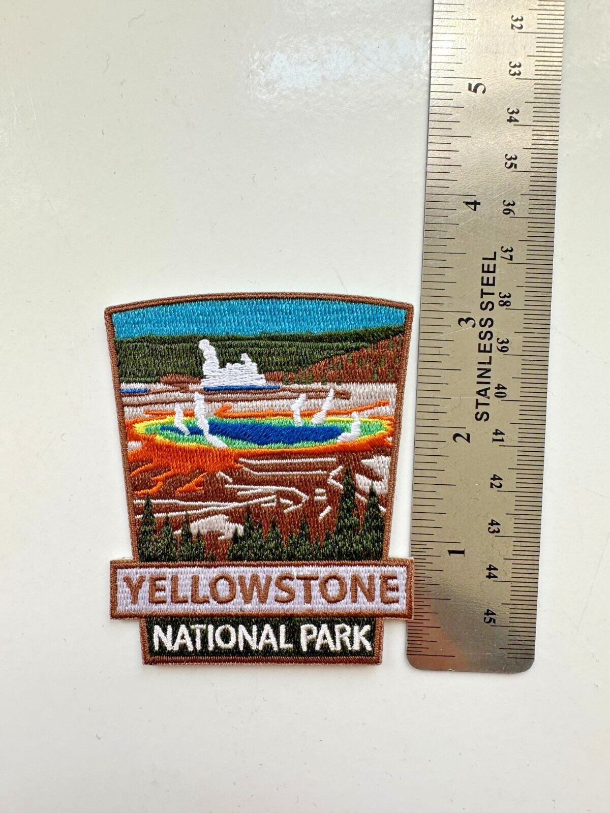 Yellowstone National Park Iron On Patch Geyser 2.5″x3″ Embroidered Colorful NEW