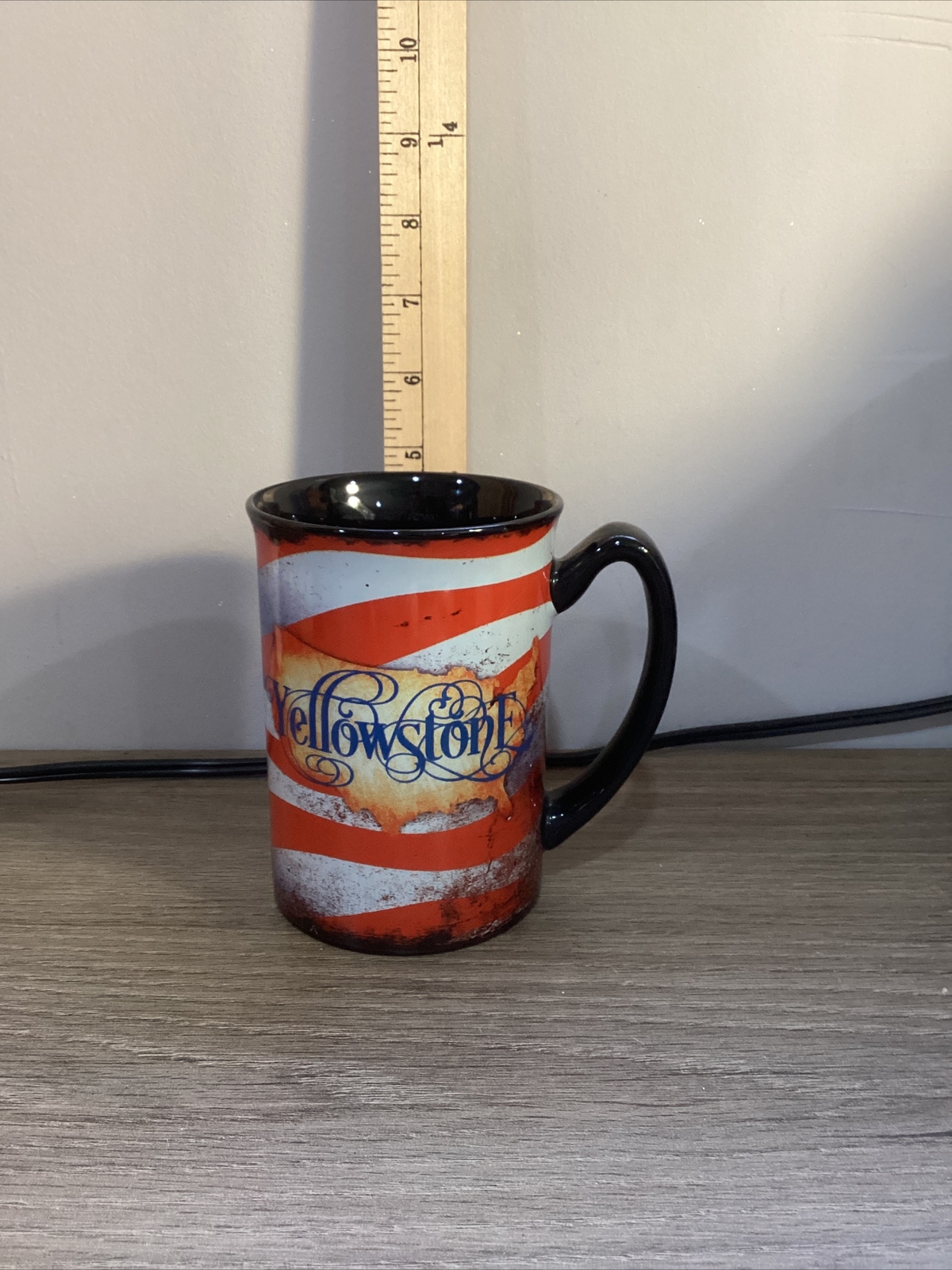 YELLOWSTONE NATIONAL PARK SOUVENIR MUG COFFEE CUP RED WHITE BLUE USA *F