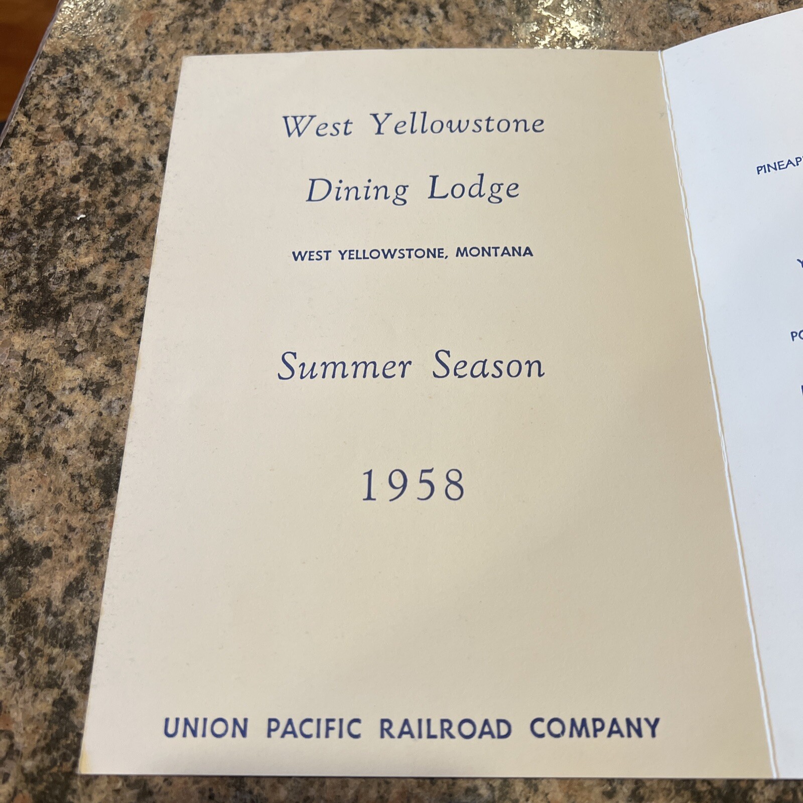 Vintage West Yellowstone MT Hoover Dam Dining Lodge 1958 Menu 7” x 9.5” WYS-58