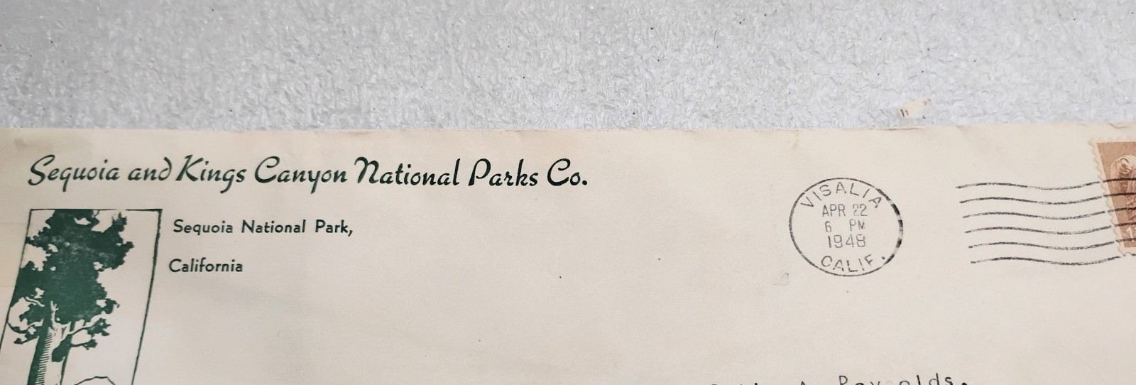 Vintage Ephemera National Park Service Yosemite Sequoia Kings Canyon Letters