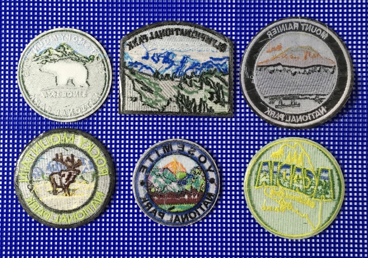 NATIONAL PARKS PATCH LOT YOSEMITE ACADIA MT RAINIER YELLOWSTONE SMOKY ROCKY MTNS