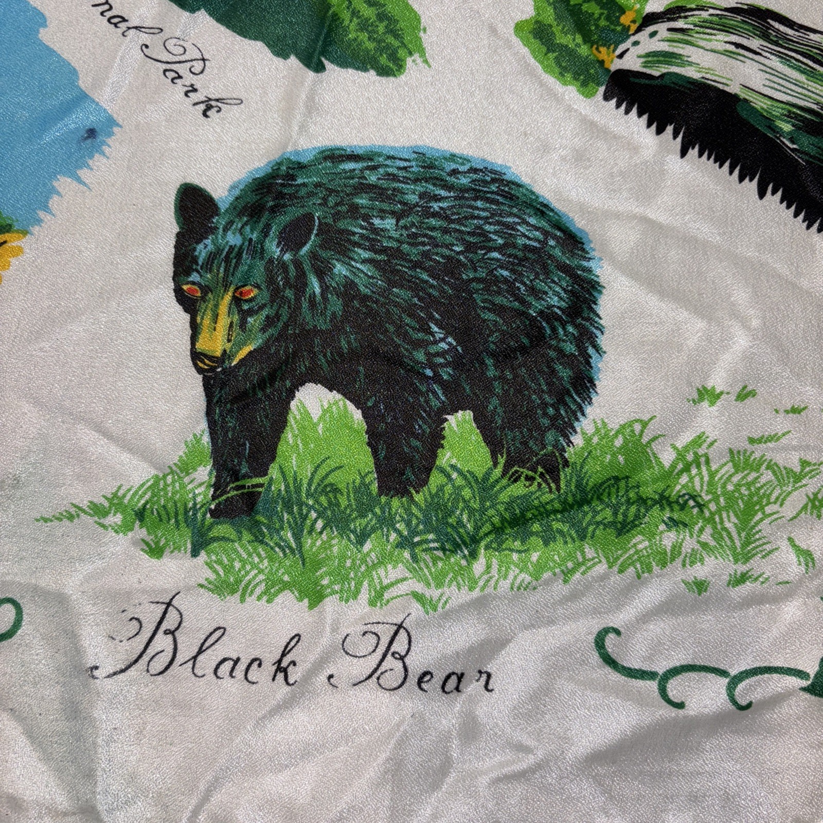 Vintage Great Smokie Mountains Scarf Clingman’s Dome The Loop Bear ++ Free Ship