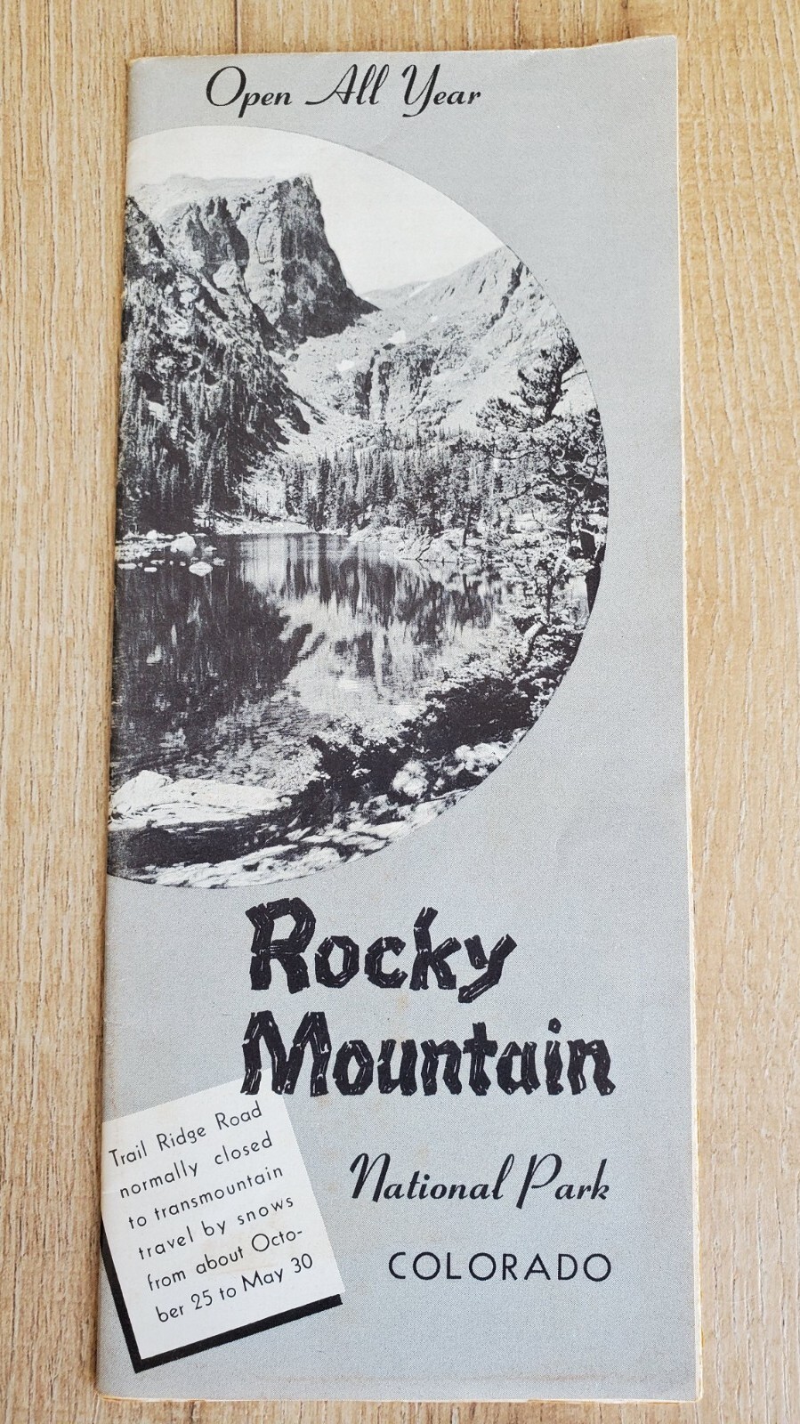 ROCKY MOUNTAIN NATIONAL PARK 1952 Vintage Brochure Map Guide Colorado Foldout