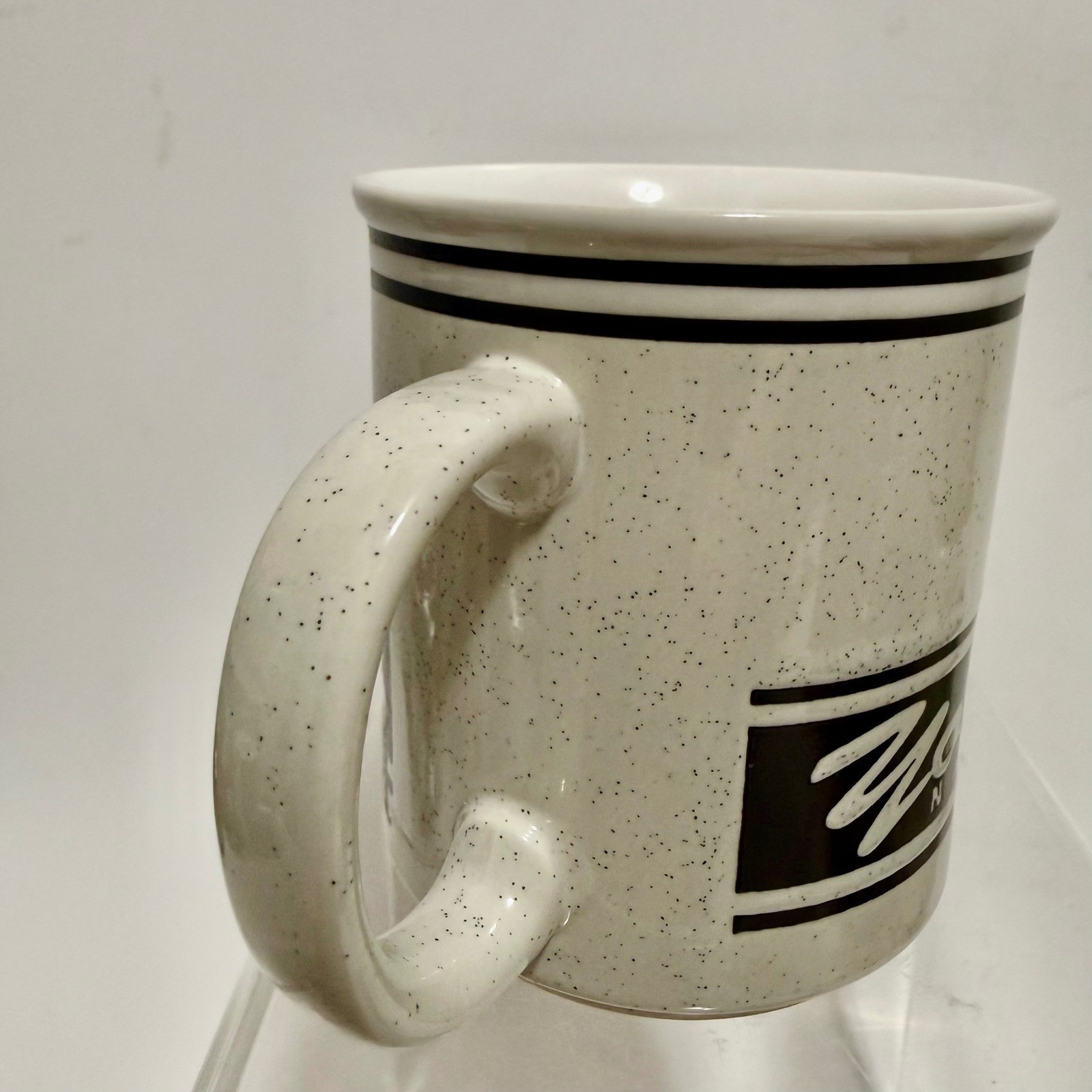 Vintage Yosemite National Park Speckled Coffee Mug Deer Buck Fawn Wildlife Black