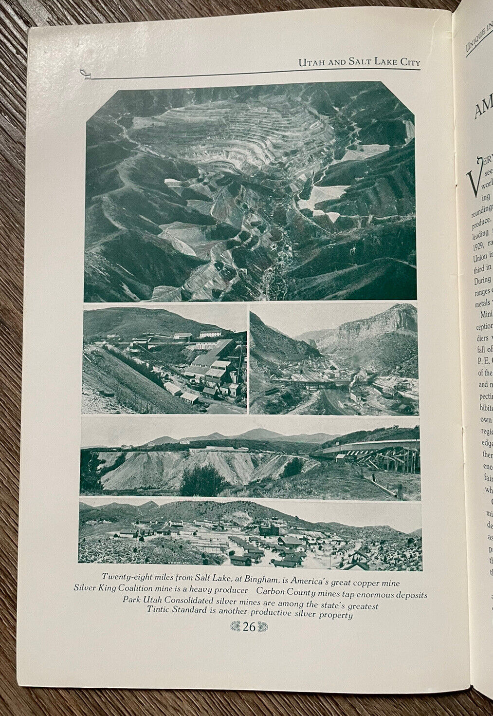 Antique 1930 Utah Salt Lake City Travel Guide Book M