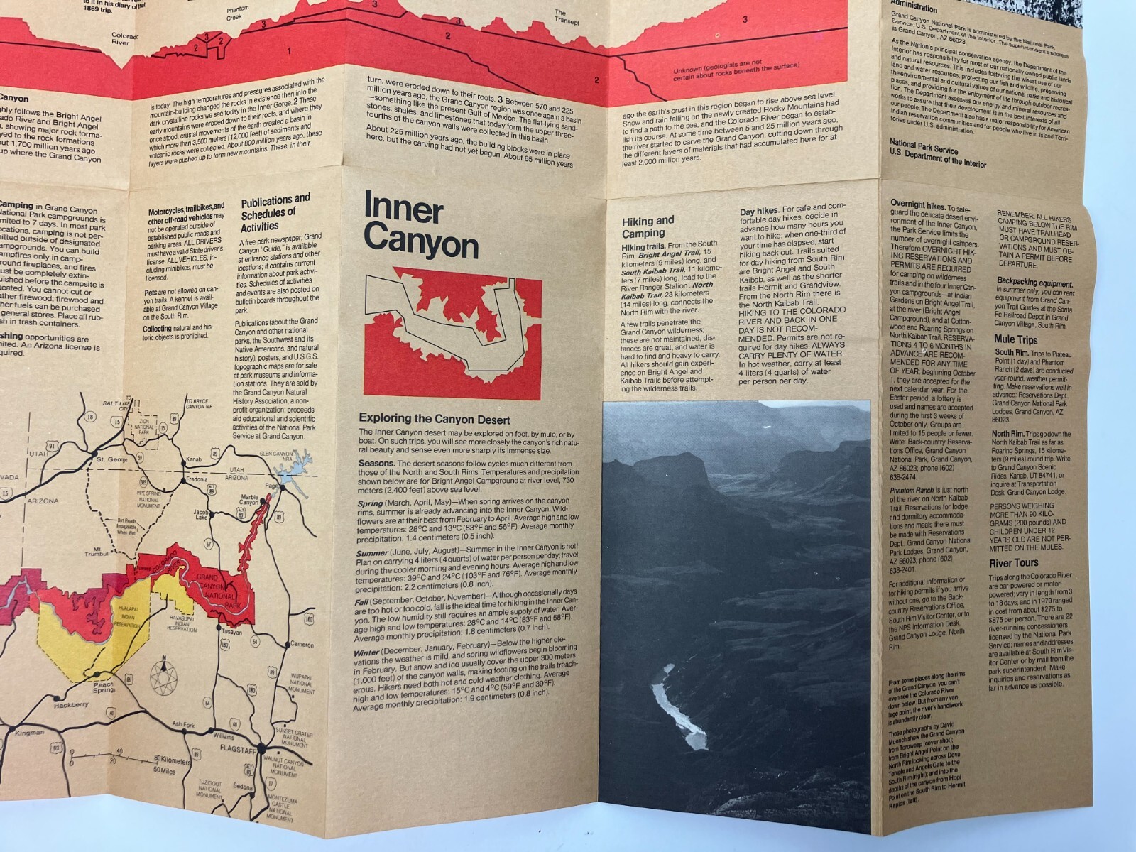 Grand Canyon National Park Travel Booklet (1953) and Guide Map (1979) Vintage