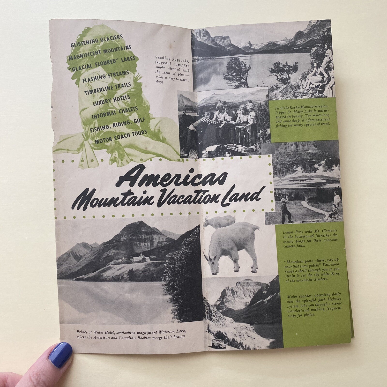 Glacier National Park Vintage Brochure Great Northern Railway Oriental Limited