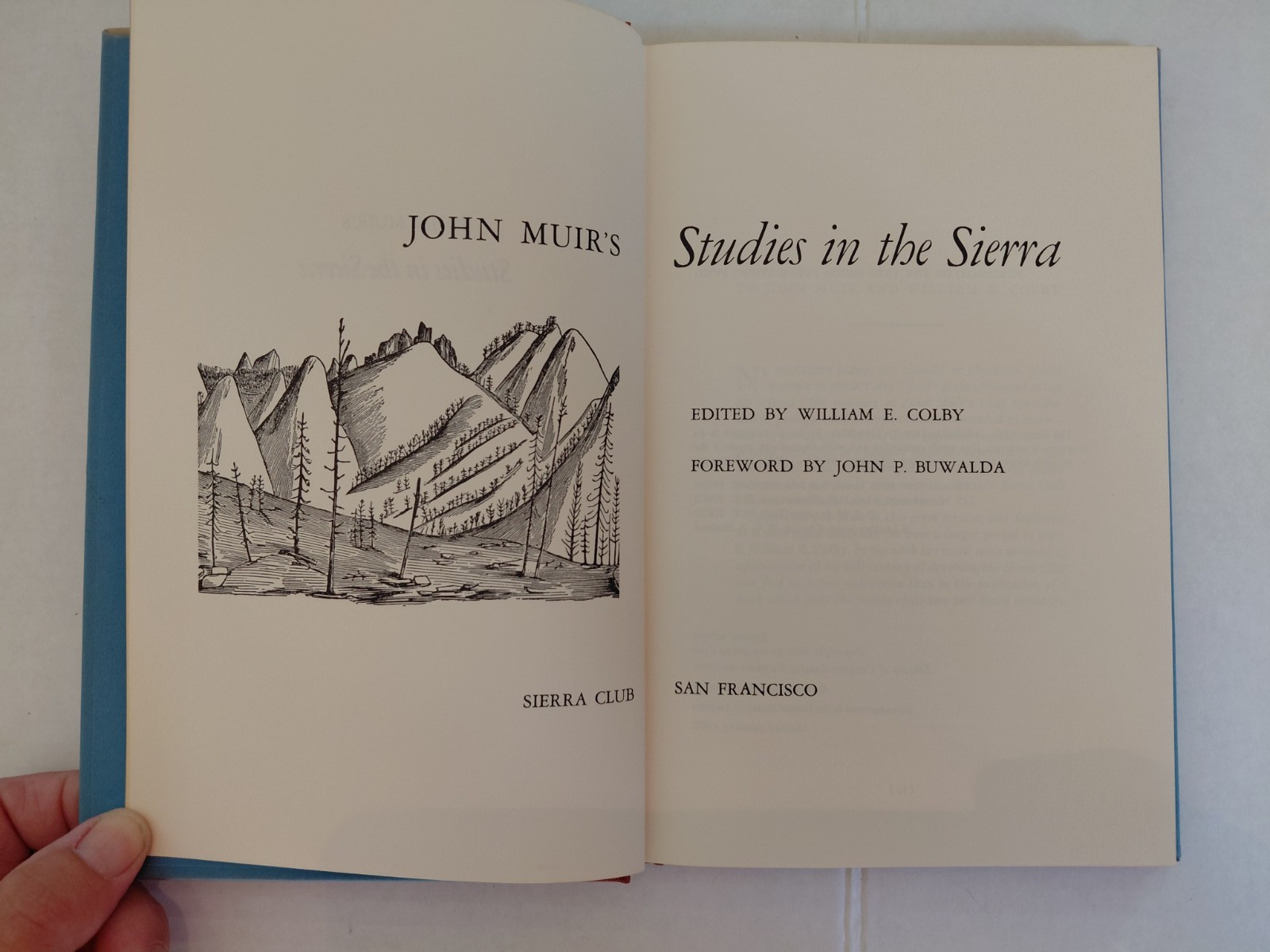 JOHN MUIR’S STUDIES IN THE SIERRA 2ND PRINTING 1968 HC/DJ
