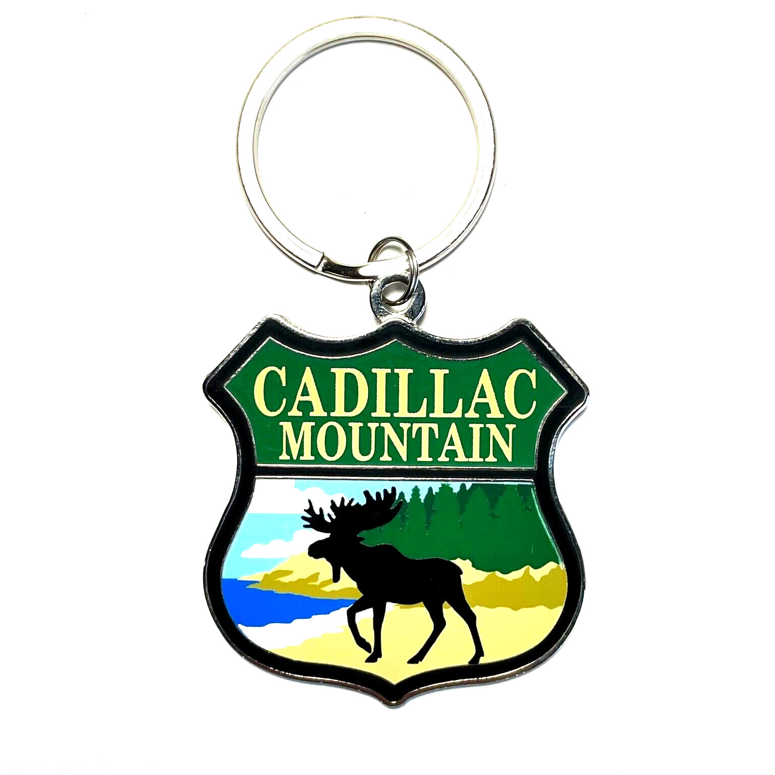 Cadillac Mountain Moose Keychain – Scenic National Park Souvenir