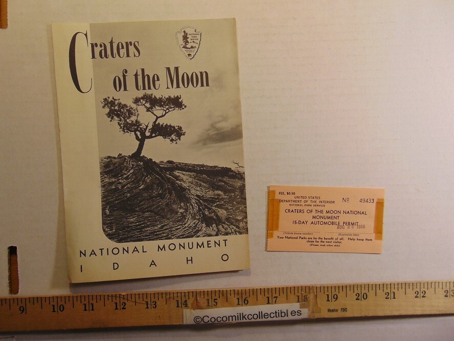Vintage 1956 Craters of the Moon National Monument Idaho Information Guide/Pass
