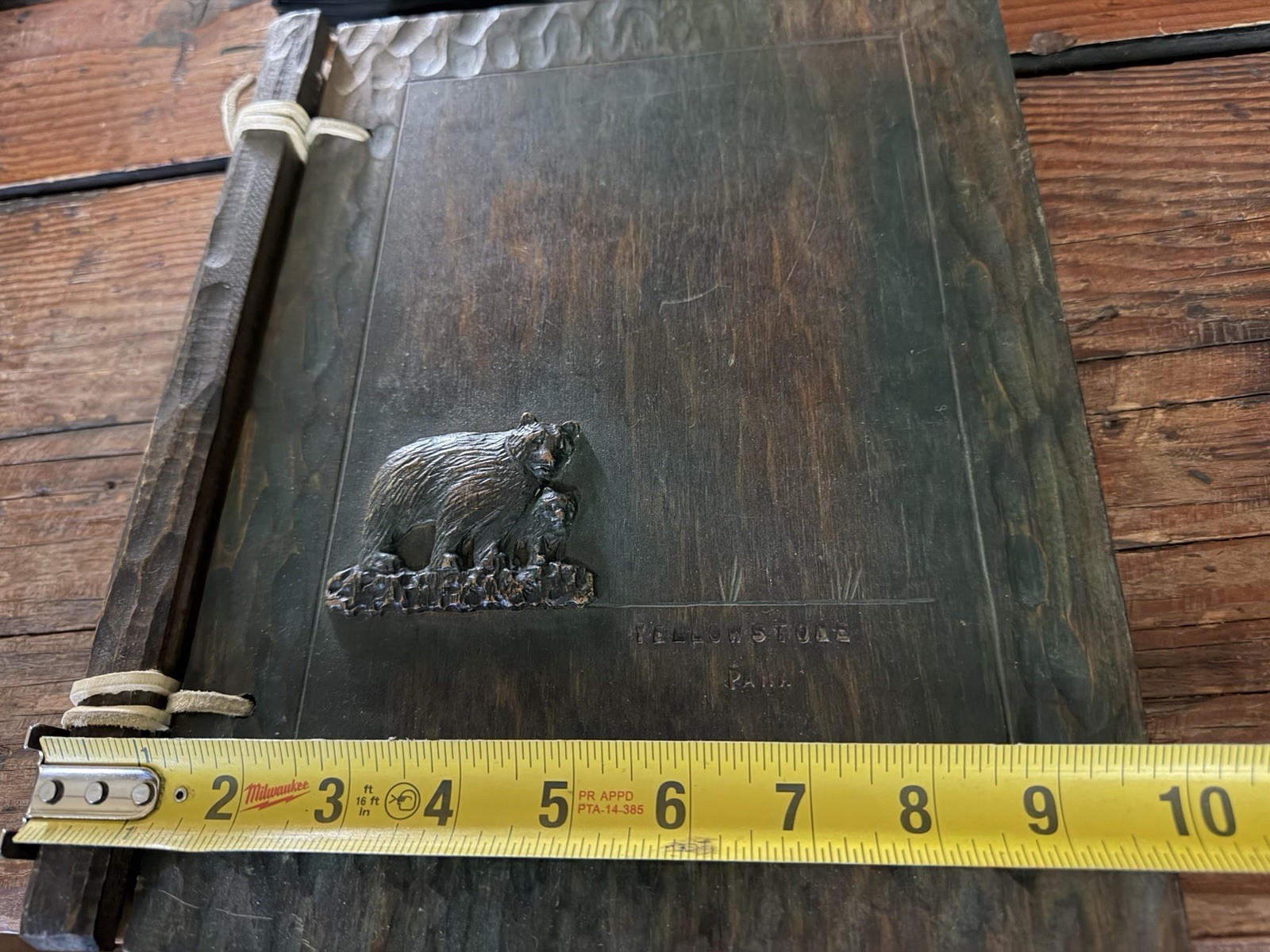 Vintage Carved Wood Scrapbook – Yellowstone National Park