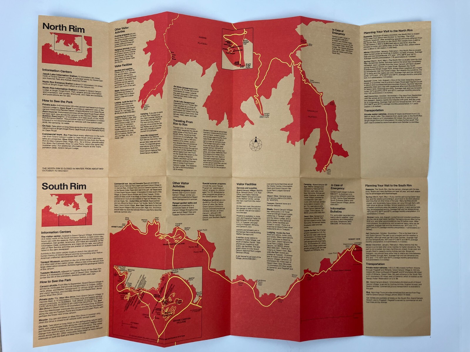 Grand Canyon National Park Travel Booklet (1953) and Guide Map (1979) Vintage