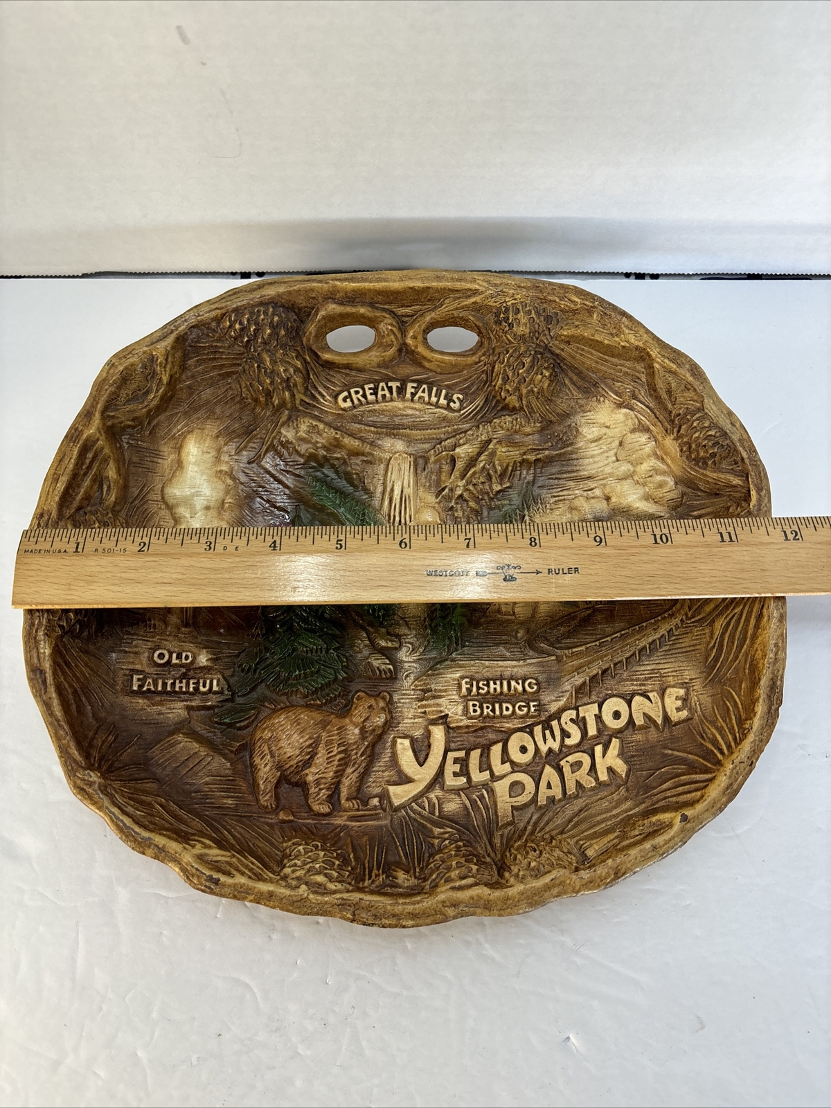 Vtg Grand Canyon National Park Souvenir Faux Wood Resin Bowl TACO Wall Hanging