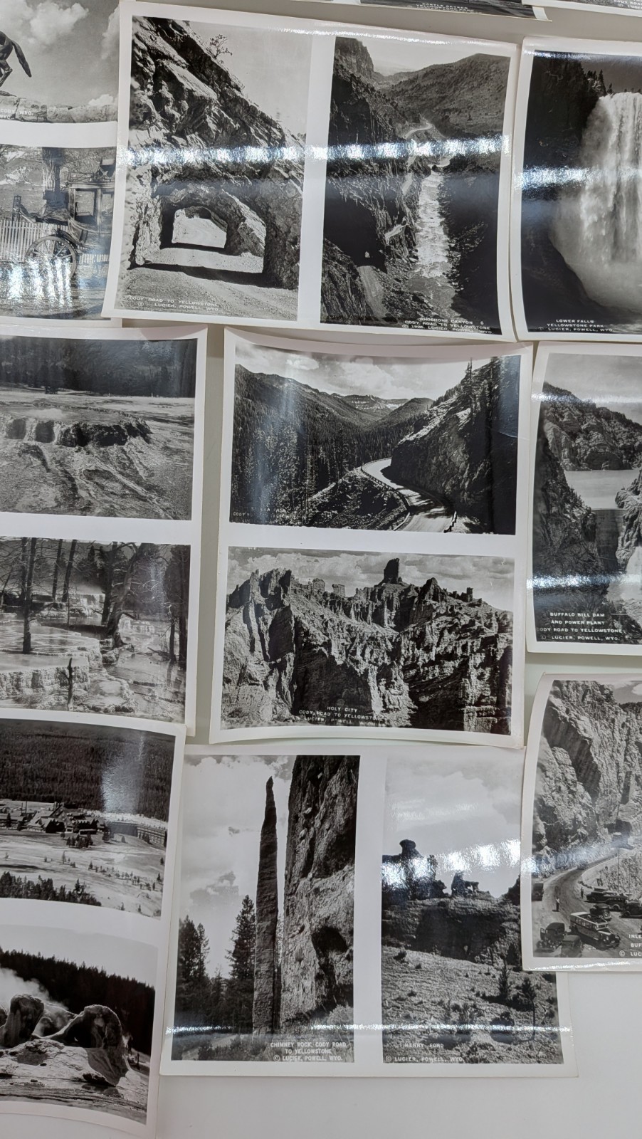 LOT OF SIXTEEN (16) VINTAGE LUCIER STUDIO PHOTOS OF YELLOWSTONE SHOSHONE PROJECT
