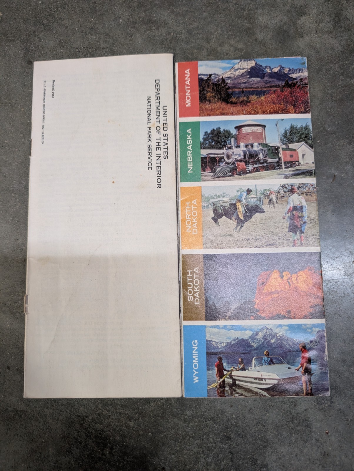 Lot Of 2 Vintage Vacation Brochure Yellowstone Old West Trail Western States