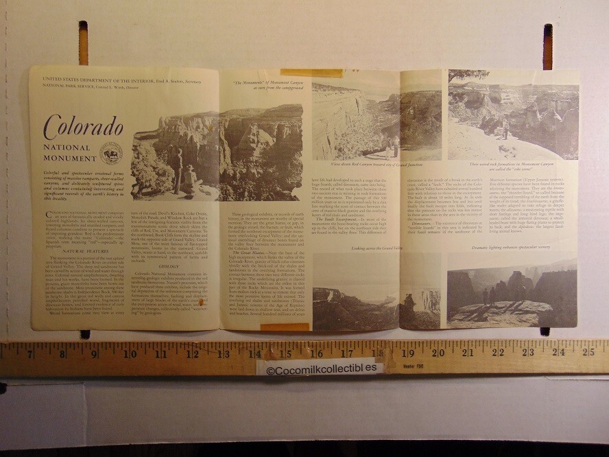 Vintage 1957 Colorado National Monument Colorado Information Guide & Permit