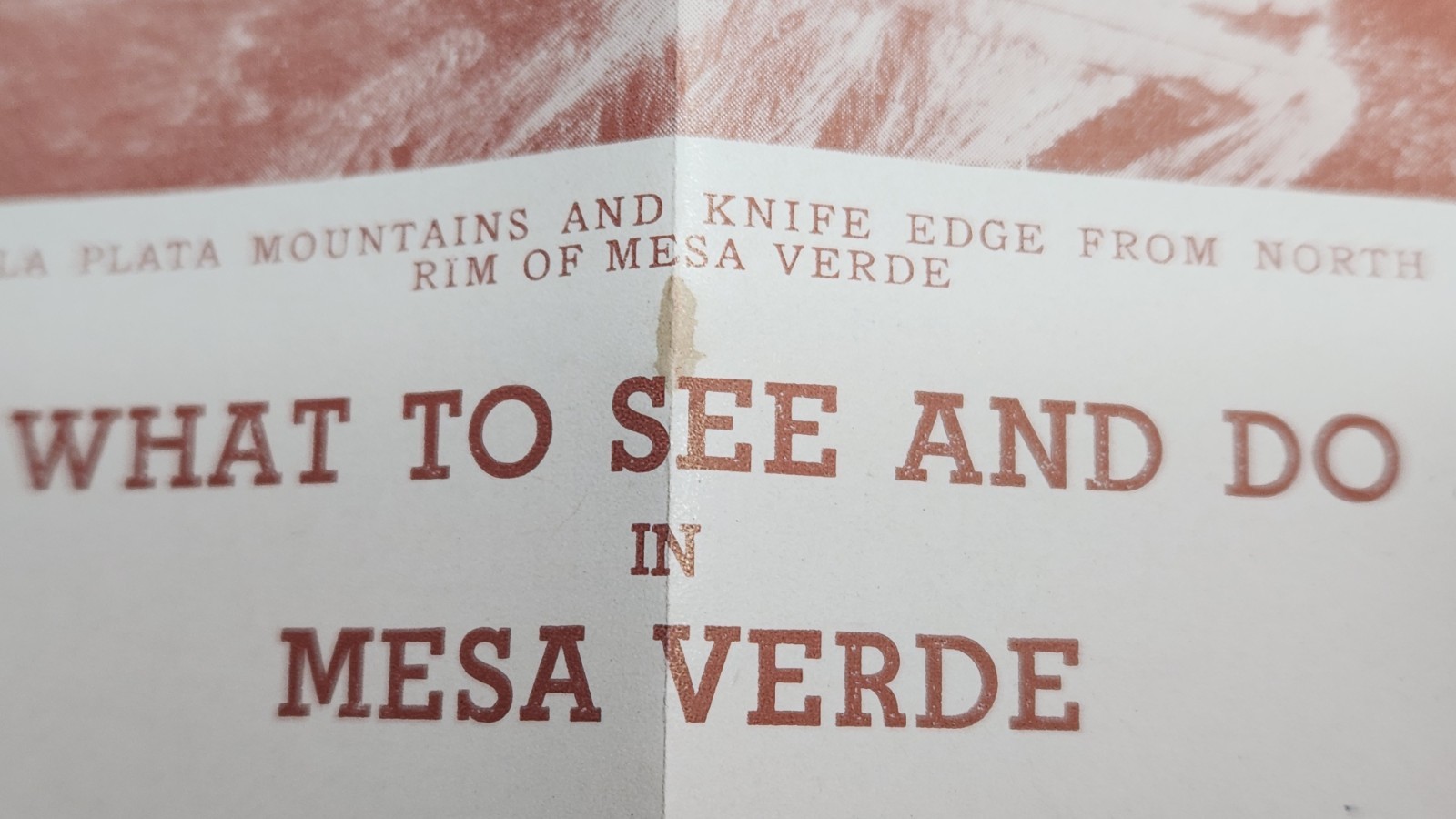 Vintage 1960’s Map and Guide to Mesa Verda National Park Souvenir