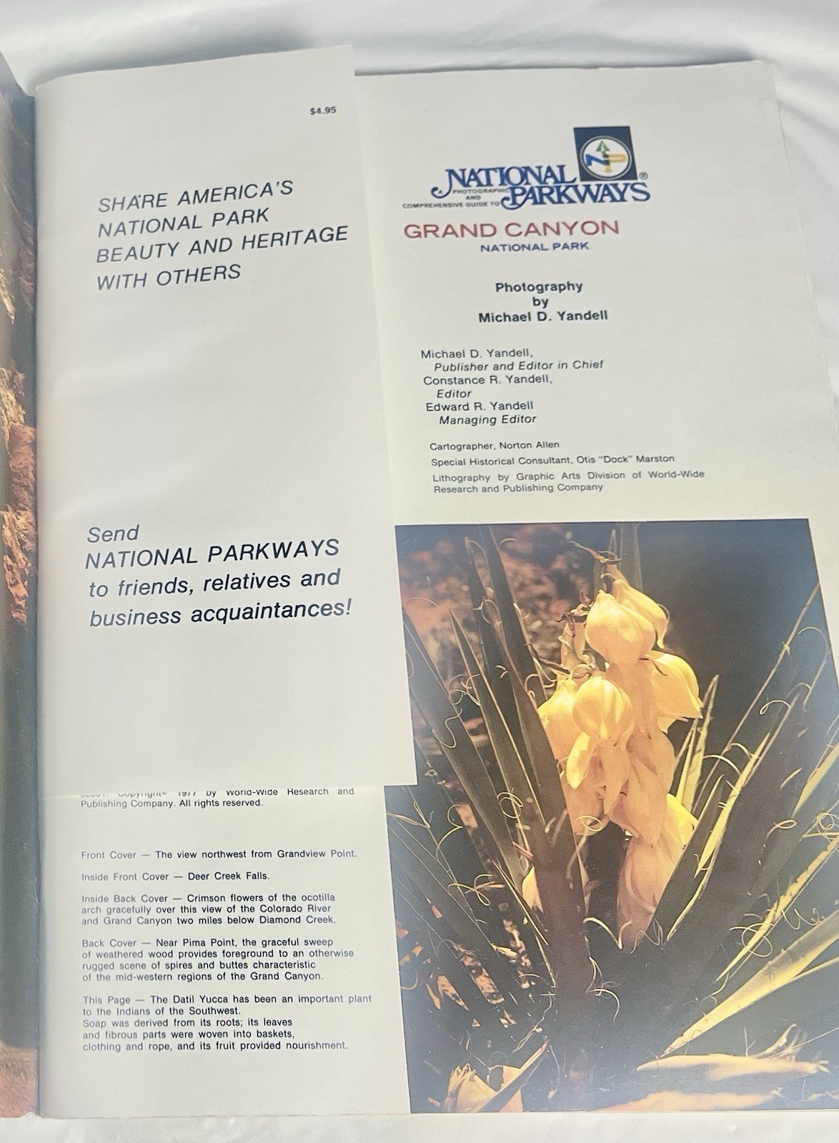 Vintage 1977 Grand Canyon National Park, Color National Parkway Photo Guide