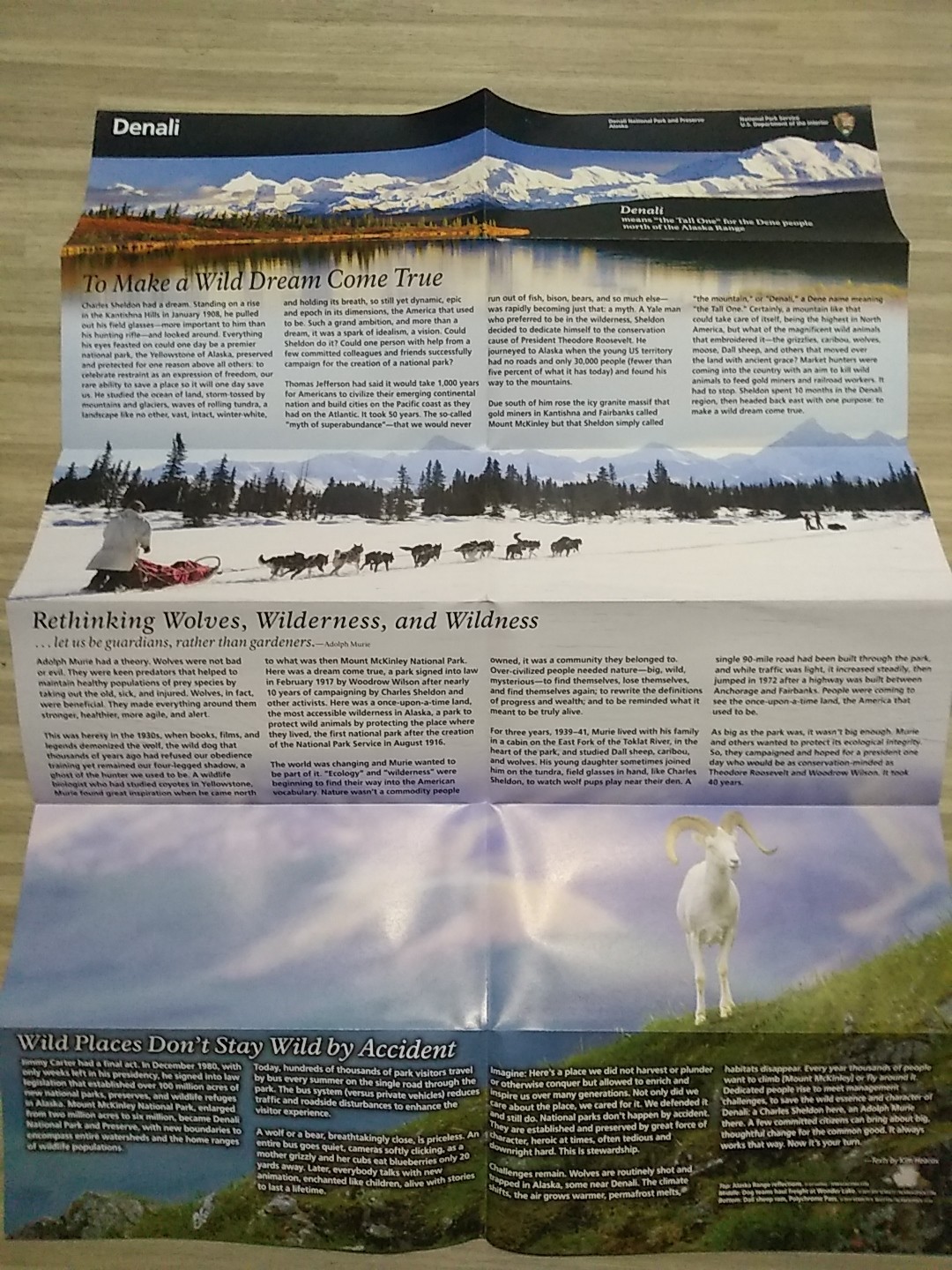 Denali National Park Service 2026 Alaska Map Brochure Pamphlet Guide Excellent