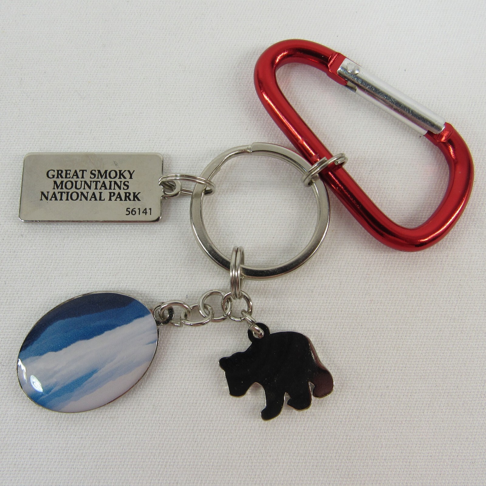 GSMP Souvenir Keychain Great Smoky Mountains National Park Black Bear Charms Red