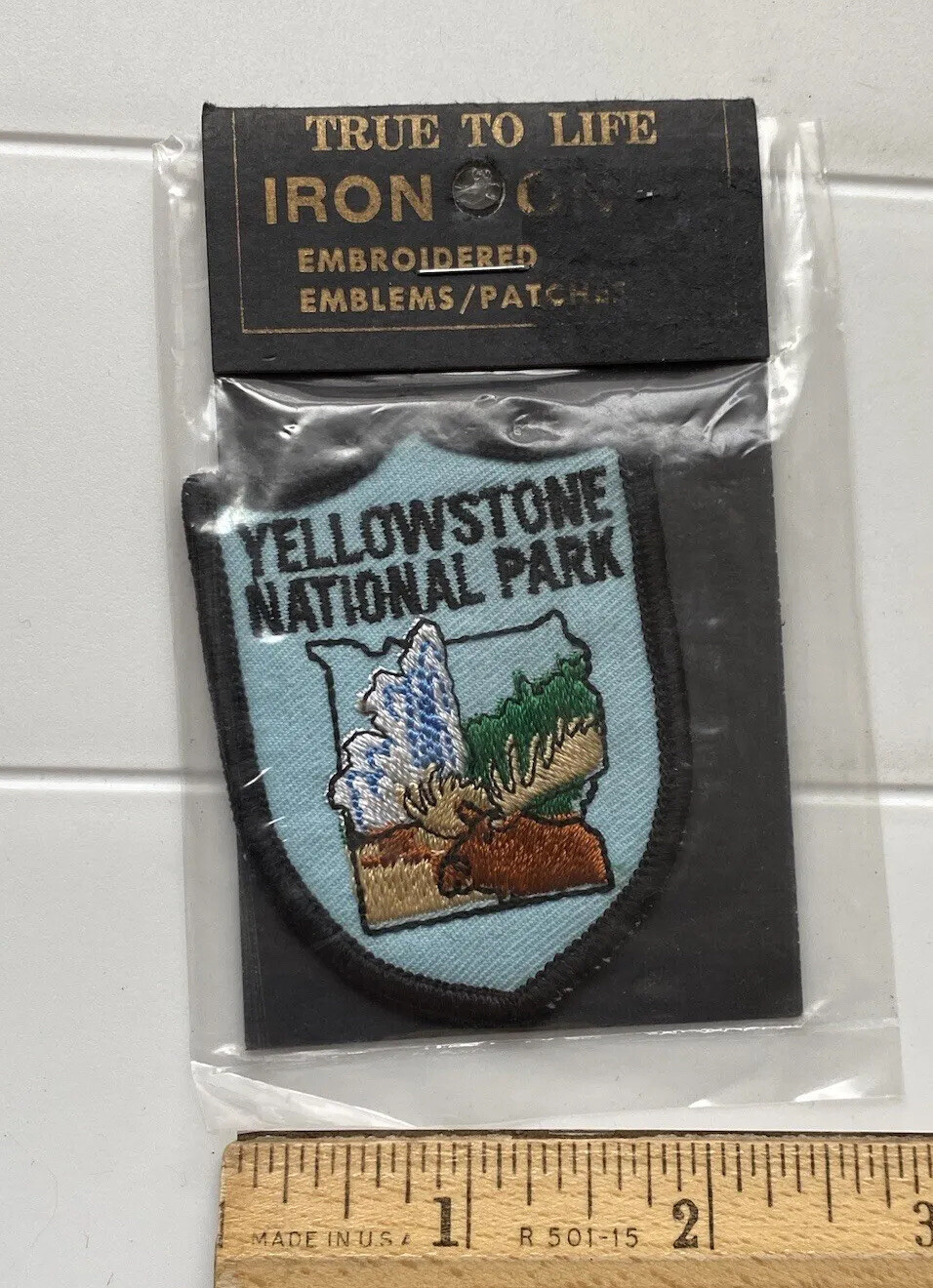 NIP Yellowstone National Park Moose Geyser Souvenir Iron-on Embroidered Patch