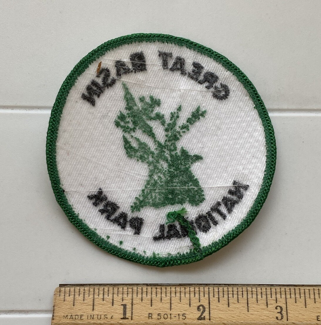 Great Basin National Park Nevada Green White Round Embroidered Souvenir Patch