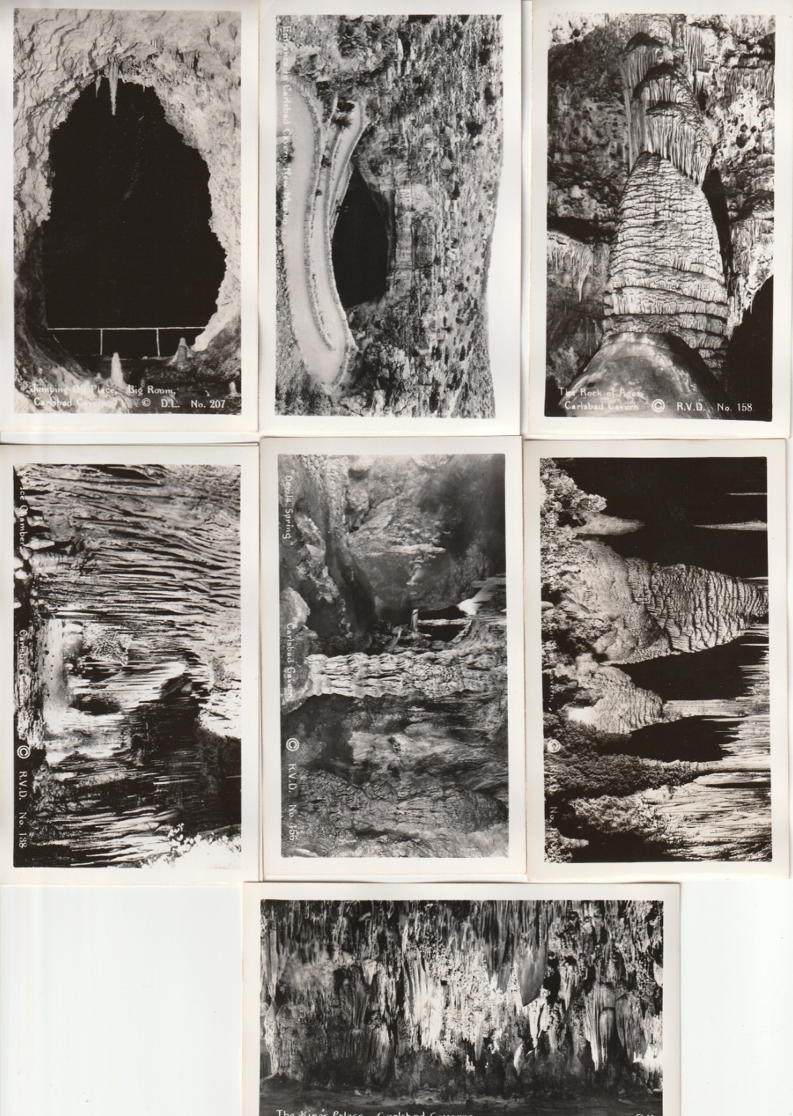 Carlsbad Caverns Kodak Souvenir Photo Set, 14 Mini Photos 4-1/2×2-3/4″, 1920’s
