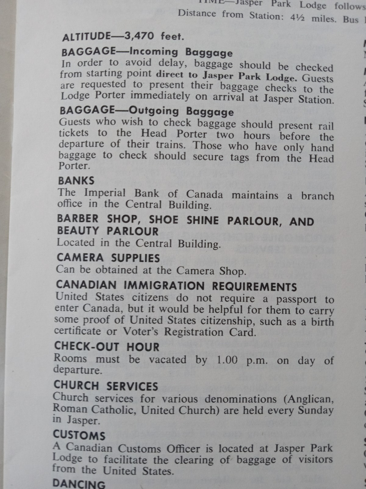 JASPER PARK LODGE Alberta 1959 Rates Information Book Canadian National Railways