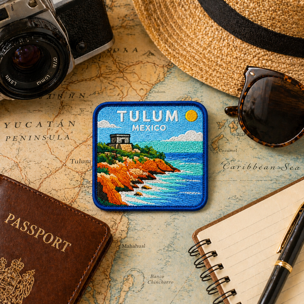 Tulum Mexico Mayan Ruins Embroidered Patch (3 Inch) – Coastal Travel Souvenir