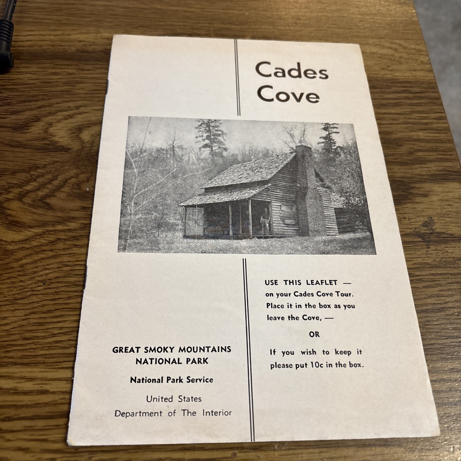 Cade’s Cove Great Smoky Mountains National Park Leaflet 1960s
