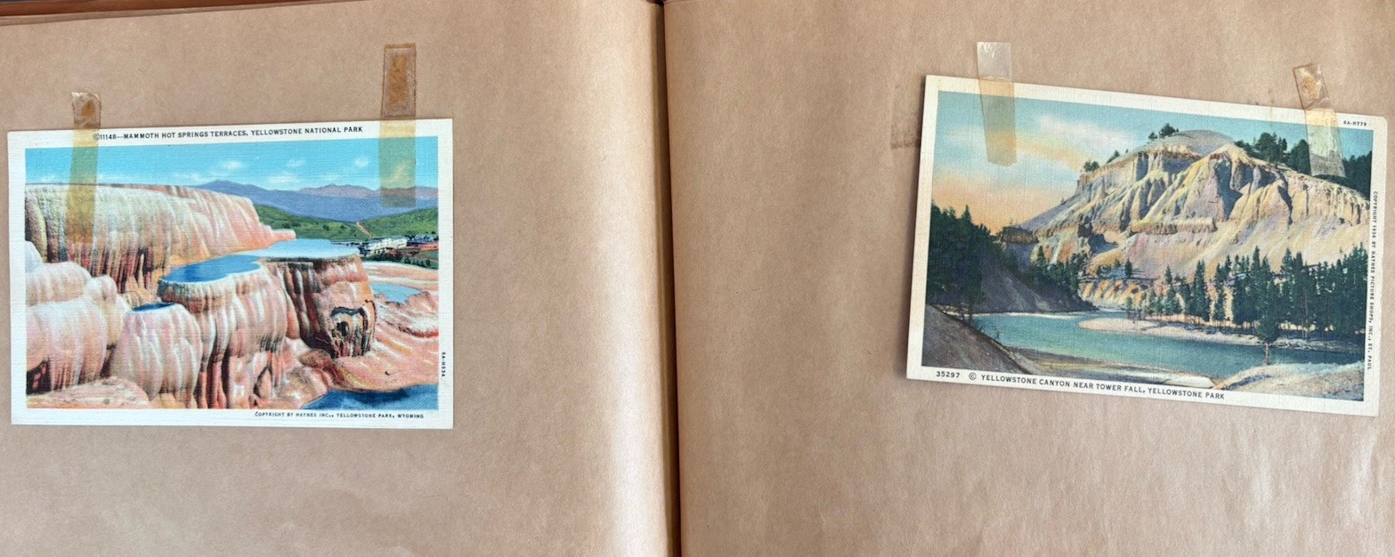 “My Western Trip” National Park 1940 Travel Journal with Postcards & Photos