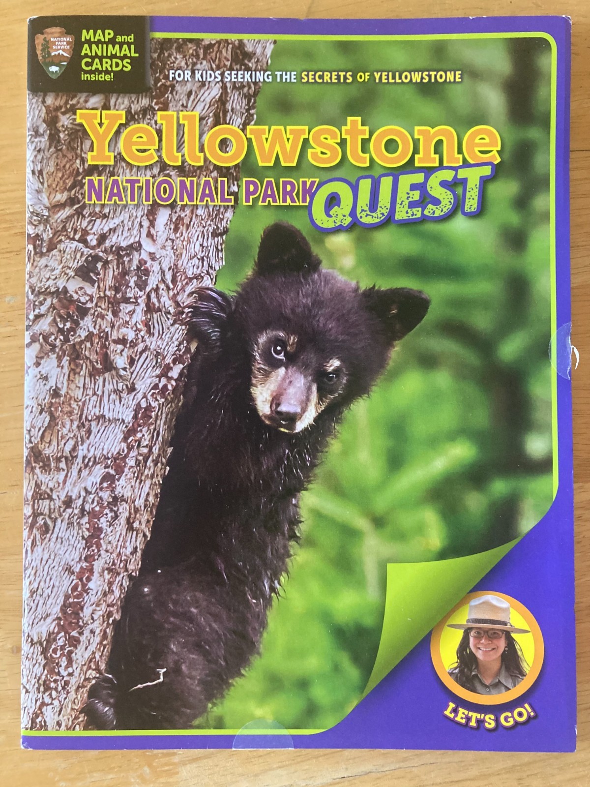 YELLOWSTONE NATIONAL PARK QUEST KIDS FUN BOOK EDUCATION MAP 18 ANIMAL CARDS ART