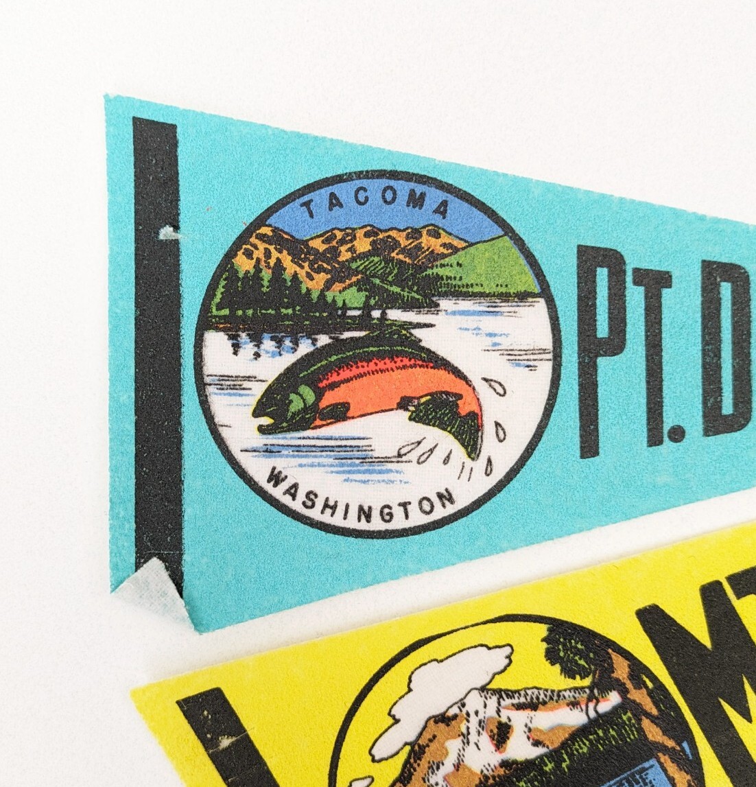 Vintage Washington State Mini Felt Souvenir Travel Pennants Lot Pt. Defiance