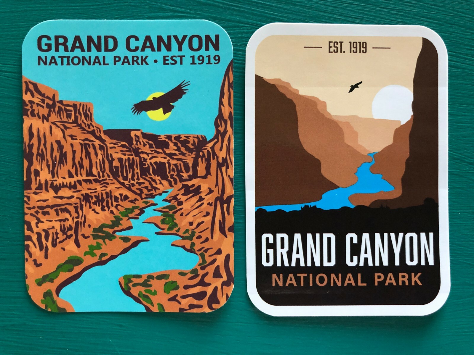 (2) Grand Canyon National Park AZ Arizona 2.5″ x 3.5″ Vinyl Peel Stickers