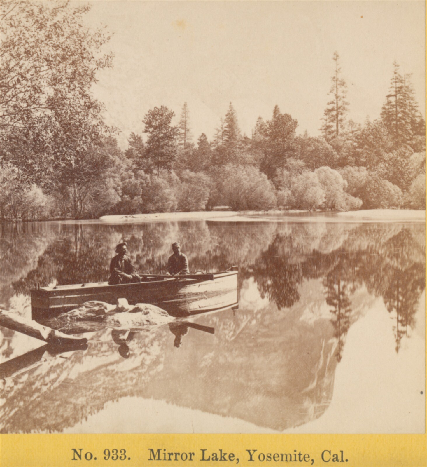 c1870 Mirror Lake Yosemite California Kilburn Brothers Stereoview Photograph 933