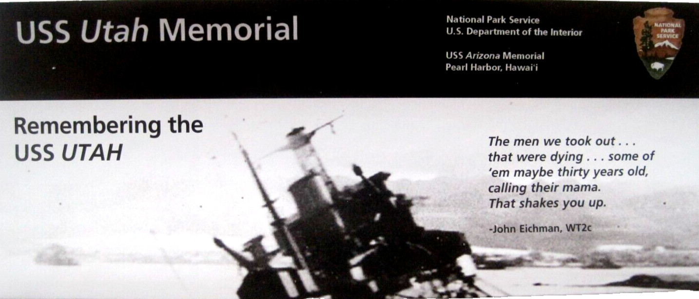 Pearl Harbor Hawaii USS Utah Memorial National Park Service Unigrid Brochure Map