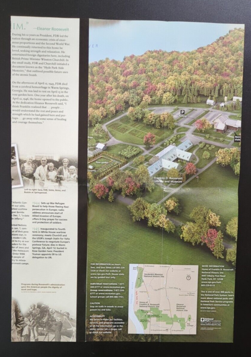 2015 Home of Franklin D. Roosevelt NY National Park Service Brochure Vtg