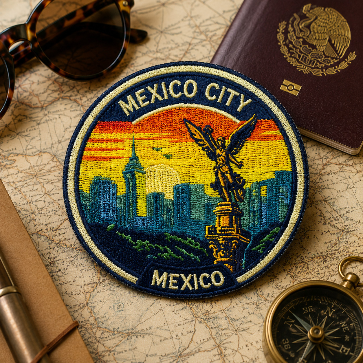Mexico City Mexico Patch Iron On Travel Souvenir Embroidered Backpack Badge