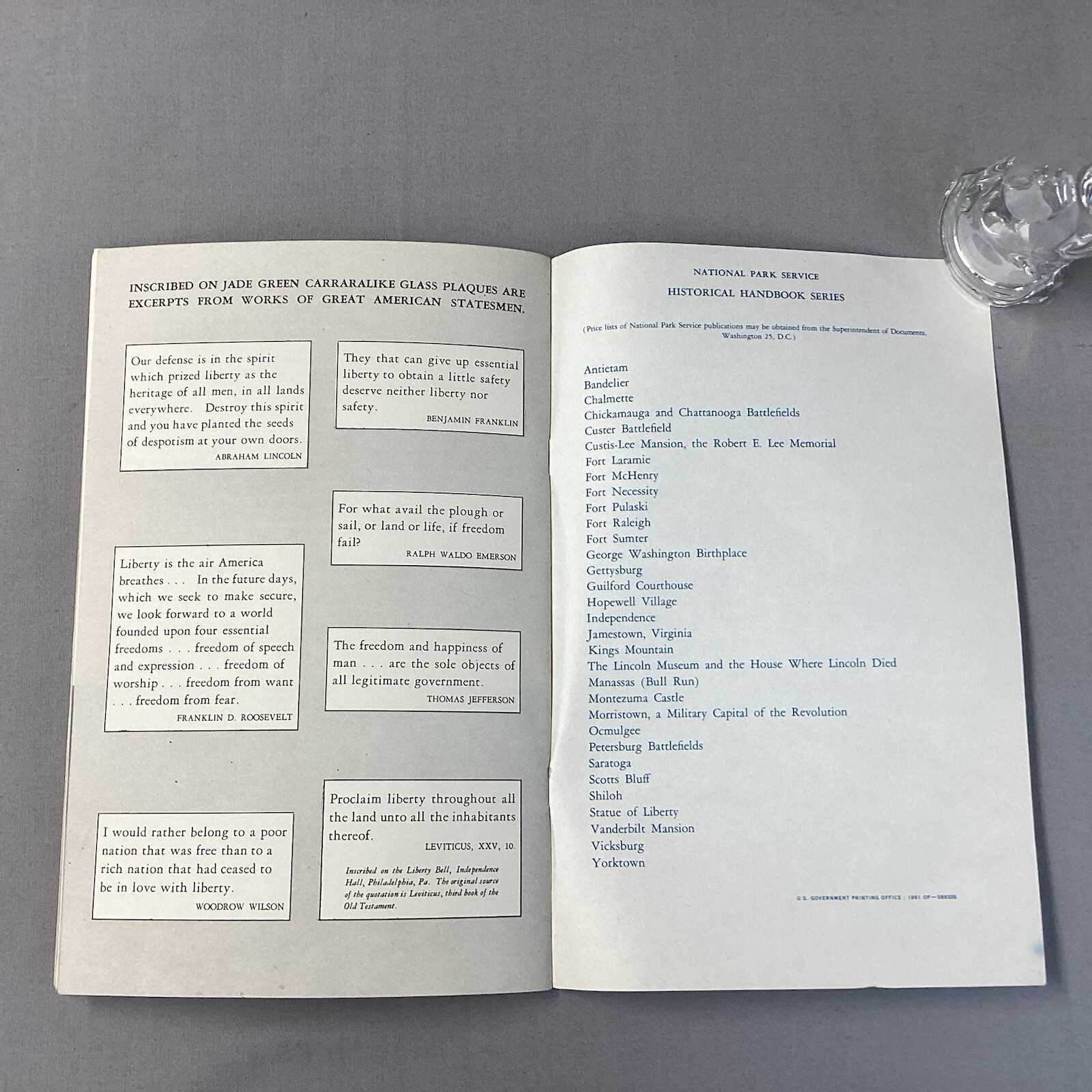 1961 Statue of Liberty National Monument Dept of Interiors Booklet Pamphlet