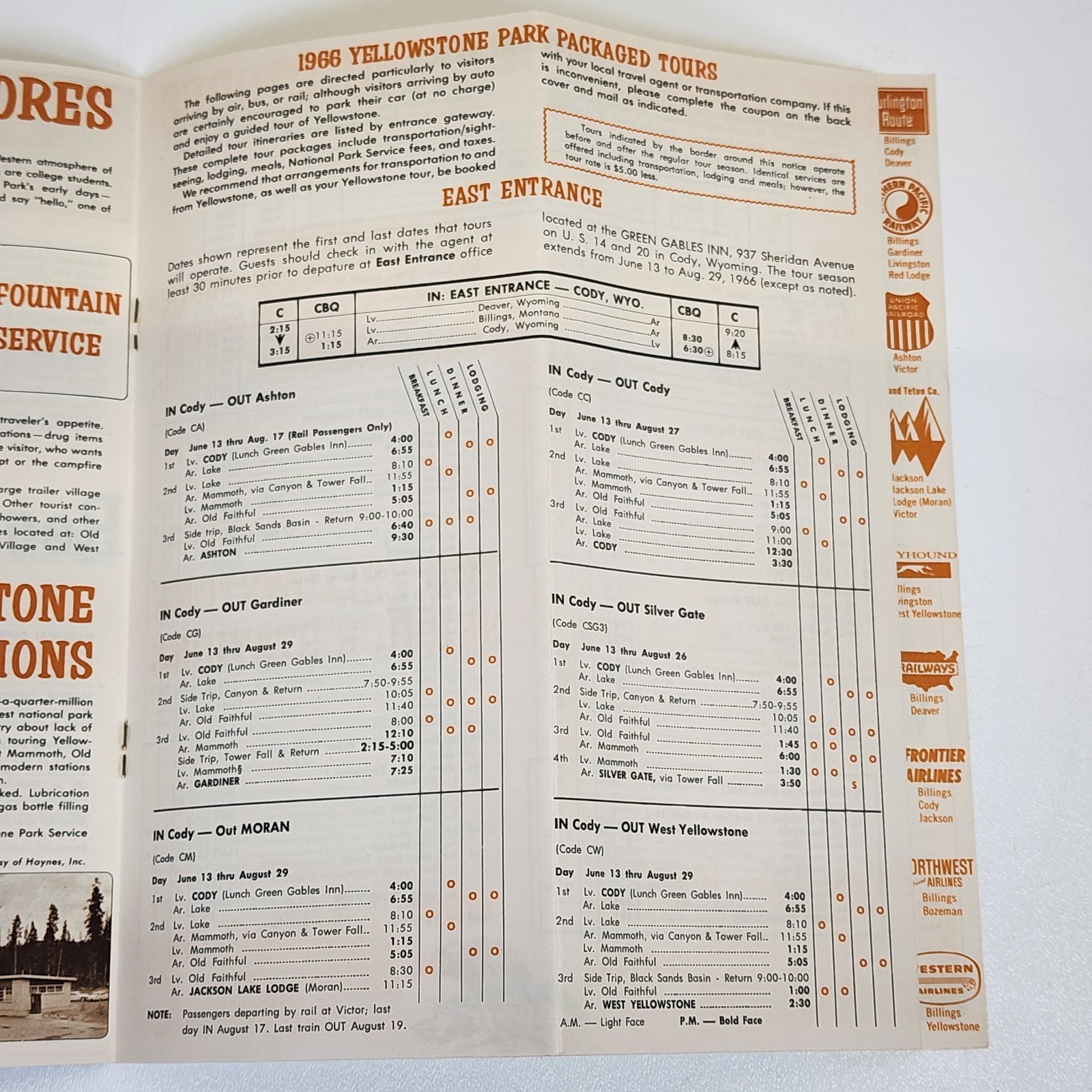 Vintage 1966 Yellowstone National Park Visitor Guide Brochure Old Faithful…