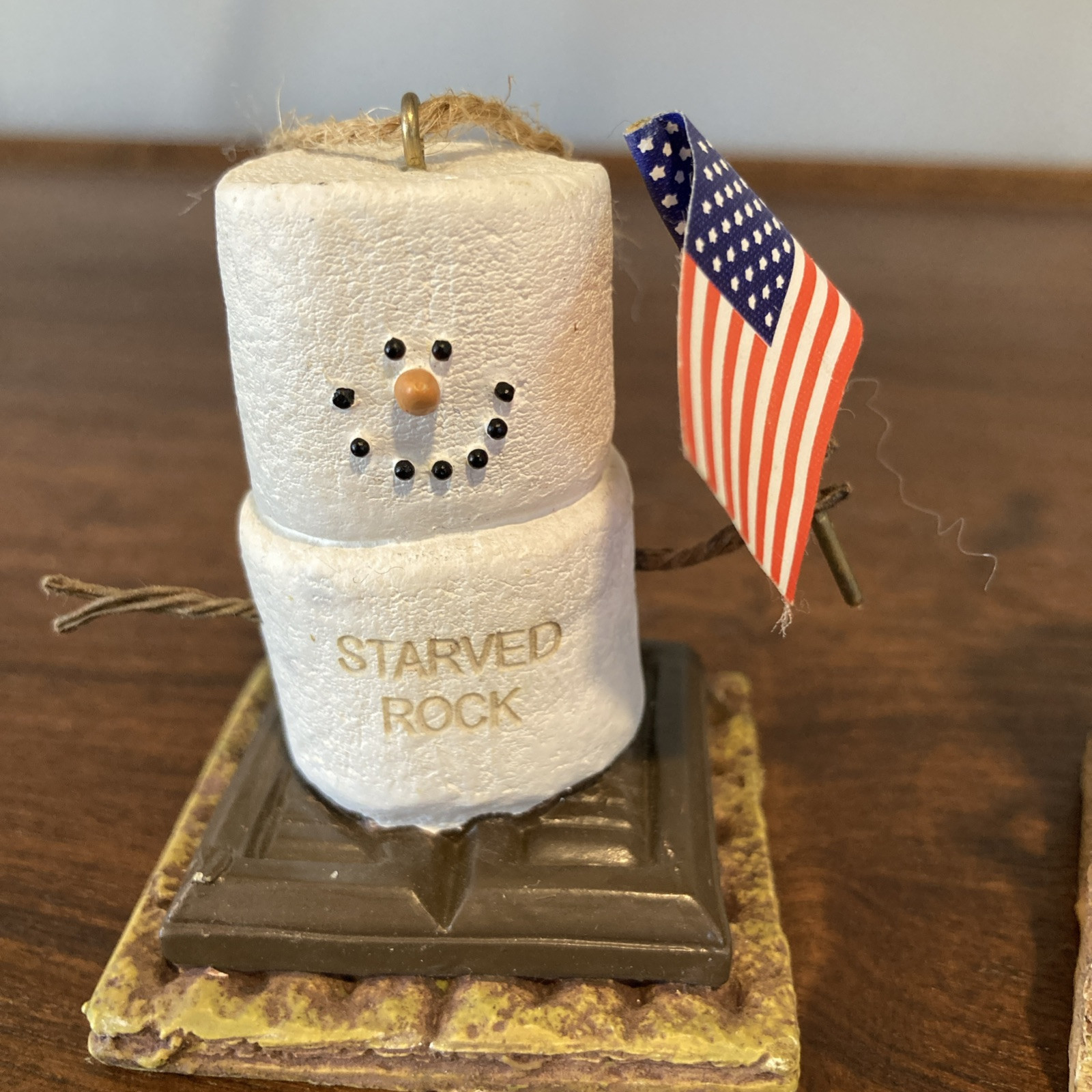 Starved Rock Lodge State Park S’mores Ornaments Set Of 2 Hiker Patriotic Hiking