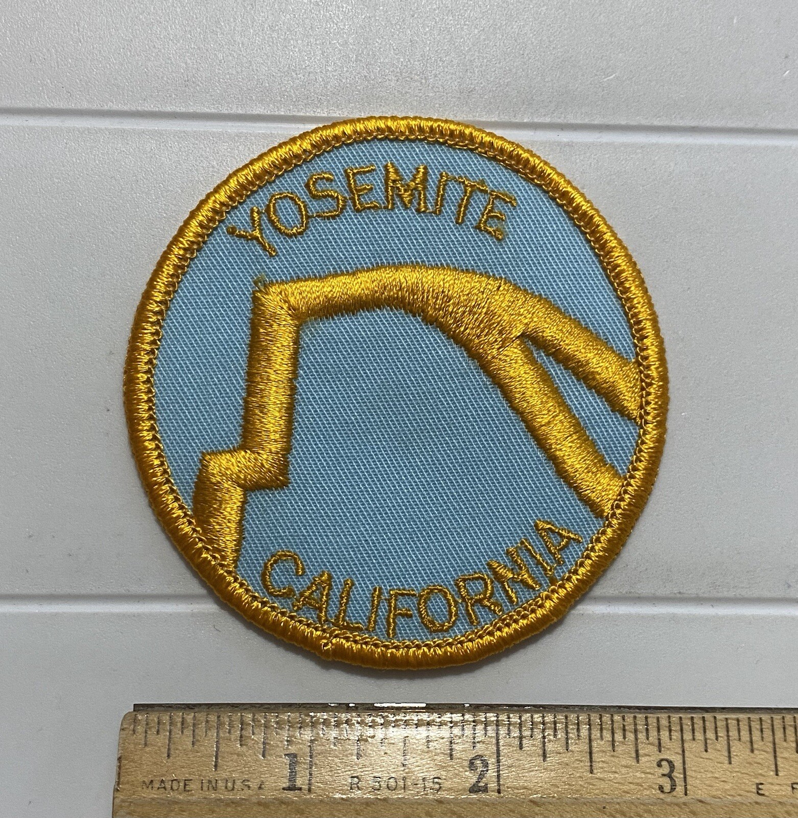 Yosemite National Park Granite Half Dome Blue Yellow Round Embroidered Patch