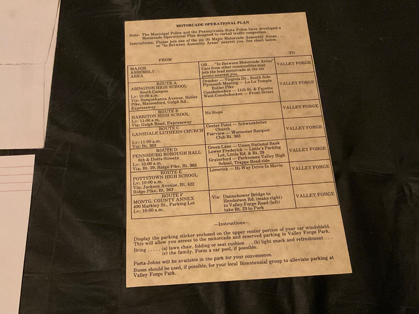 “Ballad of Valley Forge” Bicentennial Celebration 1976 Invitation/Program/Ticket