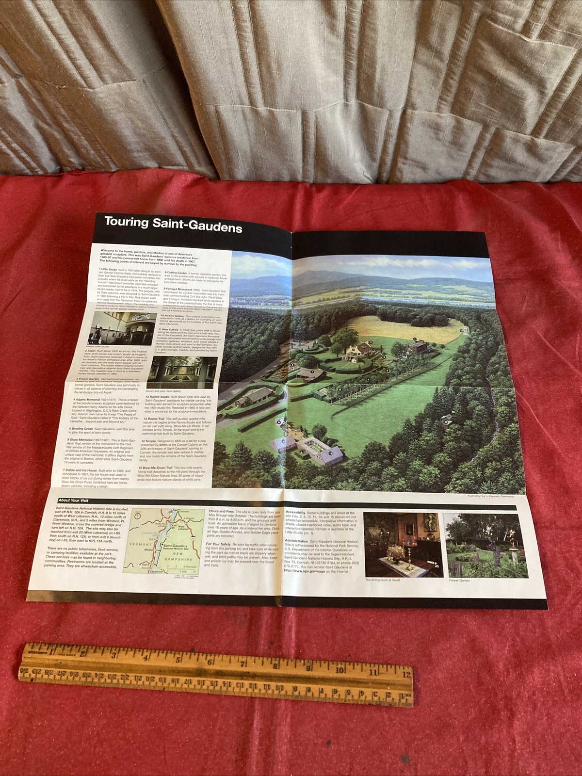 Vintage 1990’s Saint-Gaudens Official Map and Guide National Historic Site
