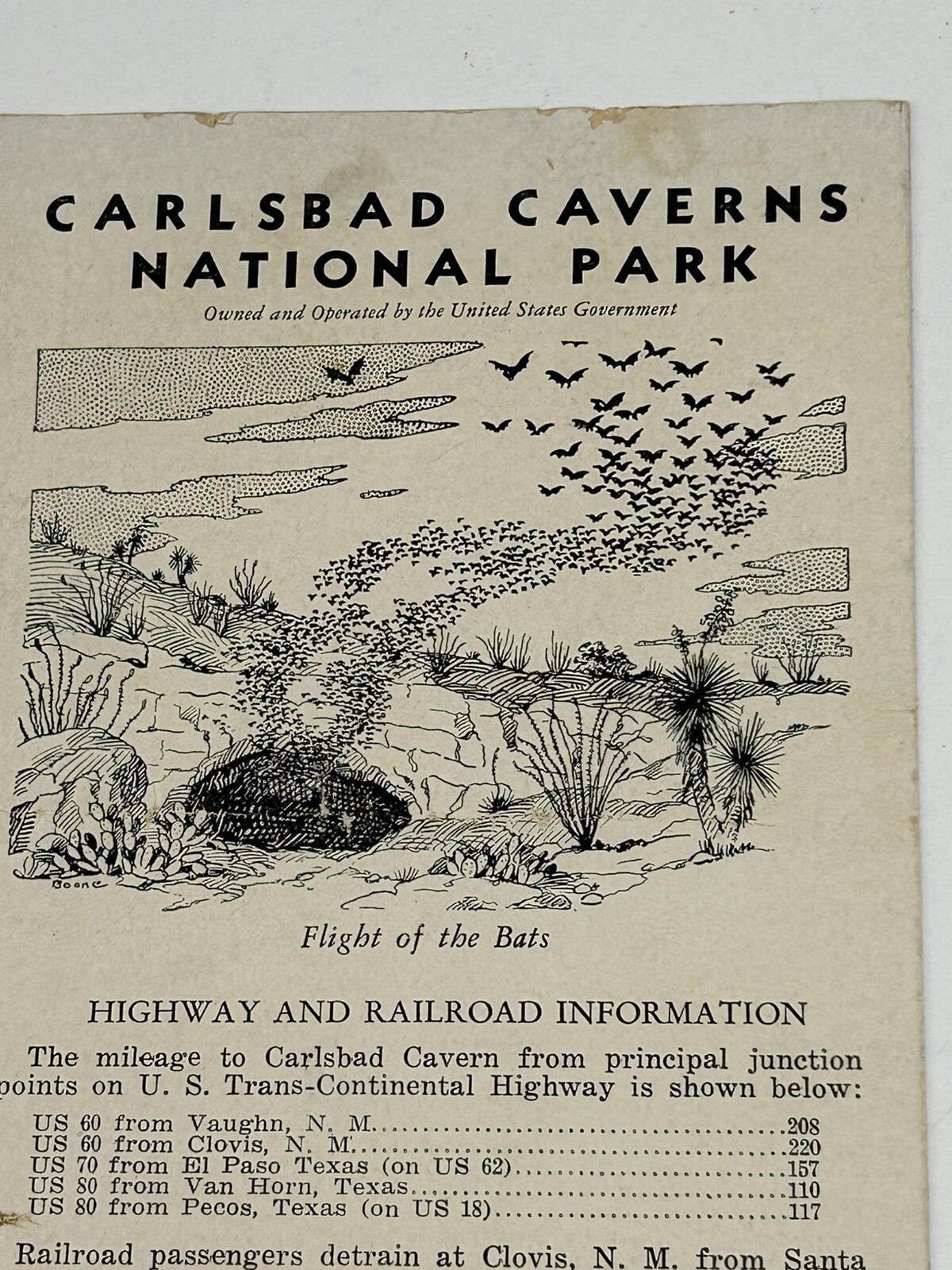 Carlsbad Caverns of New Mexico Guide Booklet AAA Cavern Supply Co 1940s Vintage