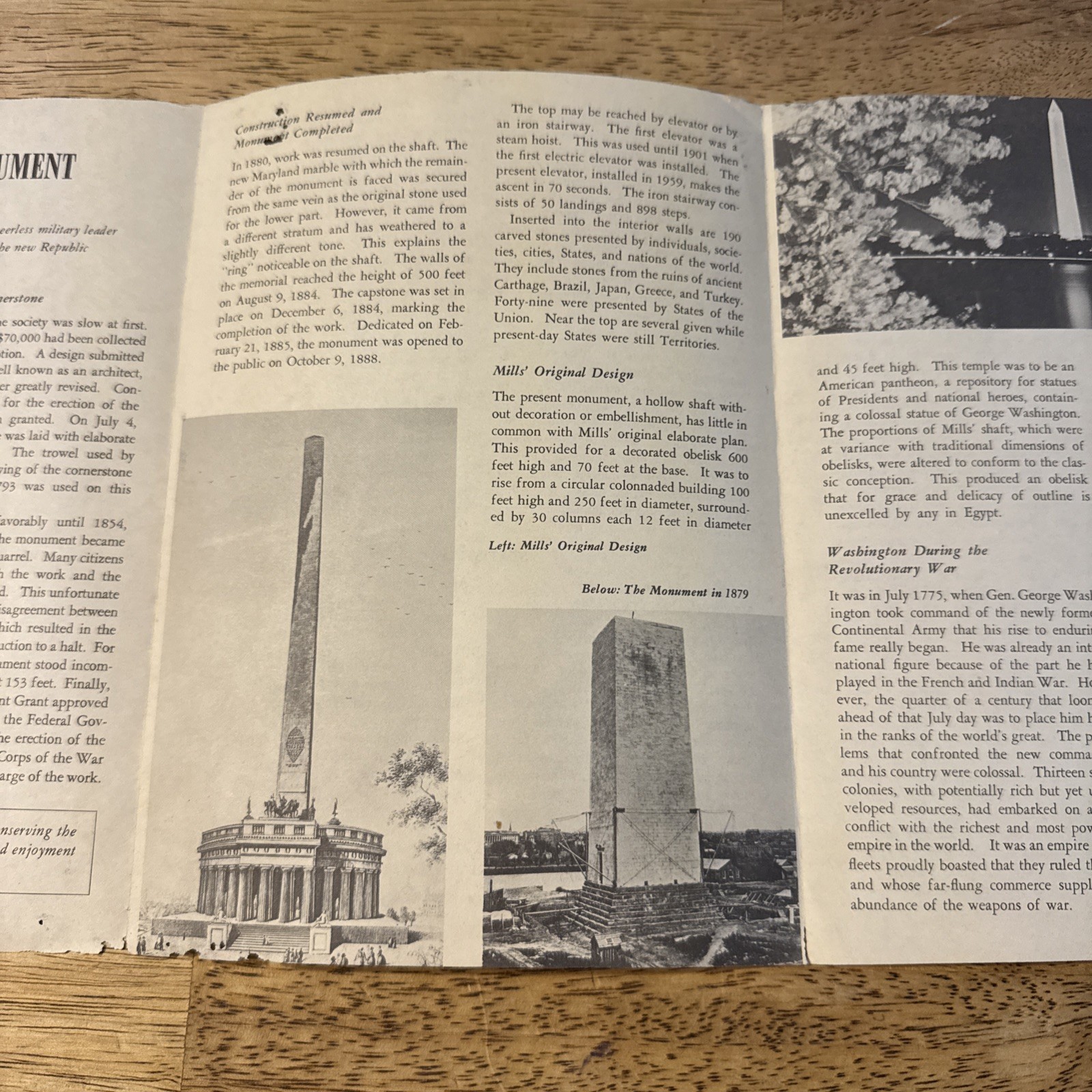 1964 Washington Monument Washington DC Travel Brochure National Park Vintage