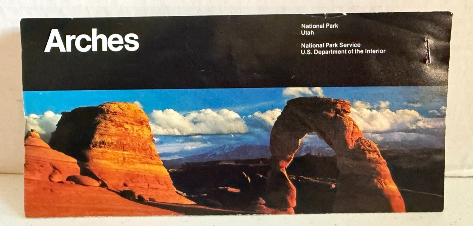 Vintage Arches National Park Official Map and Guide US Dept of Interior!