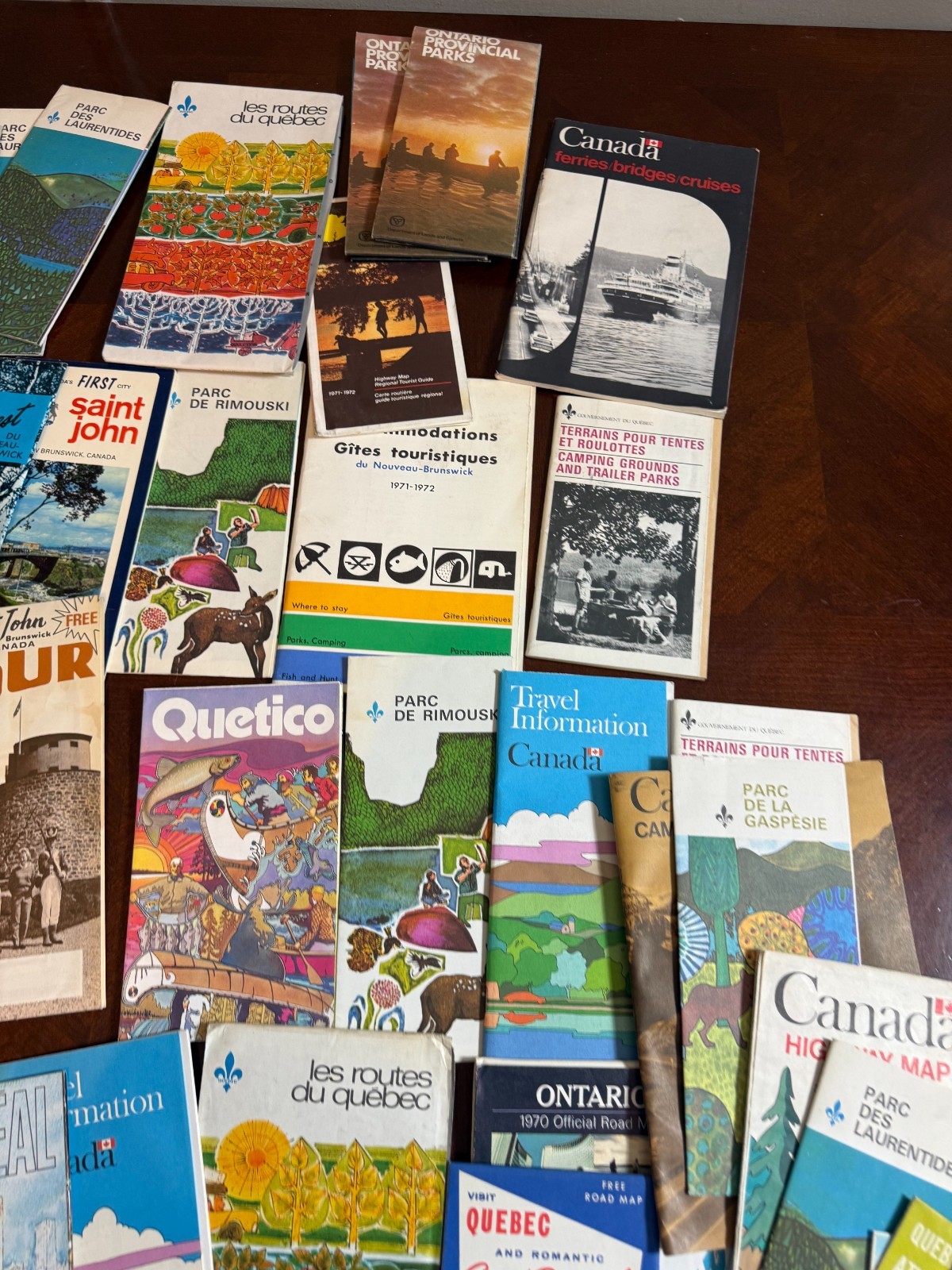 Vtg Canada Travel Maps Brochures Lot 1960s-70s Quebec Ontario Montreal Parks