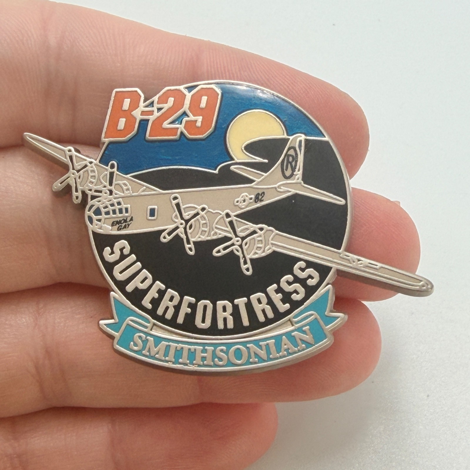 Smithsonian B-29 Superfortress Aircraft Lapel Pin Aviation Museum Vintage